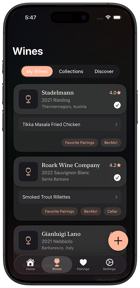 Wine List Integration